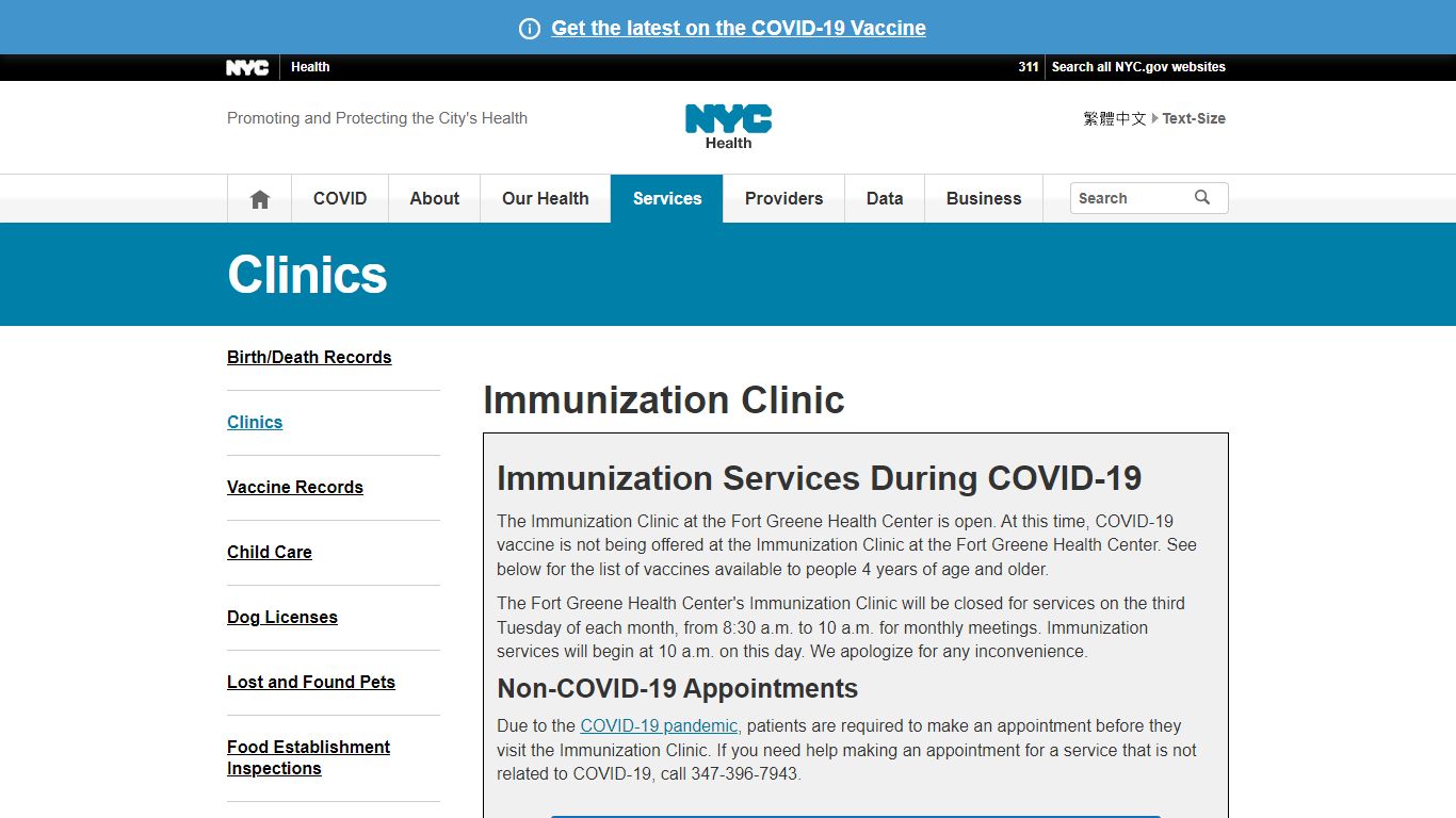 Immunization Clinics - NYC Health - New York City