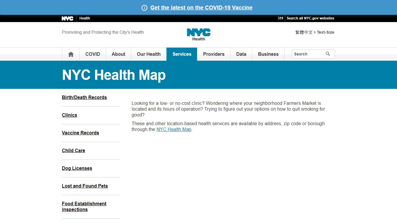 Health Map - NYC Health - New York City